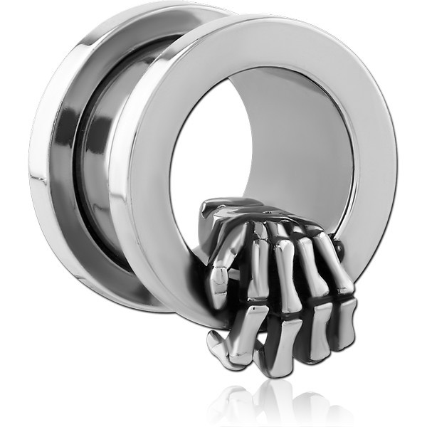 STAINLESS STEEL THREADED TUNNEL WITH SURGICAL STEEL TOP