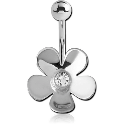 SILVER JEWELLED FLOWER FASHION NAVEL BANANA