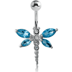 SILVER JEWELED FASHION NAVEL BANANA