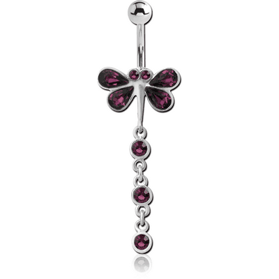 SILVER JEWELED FASHION NAVEL BANANA