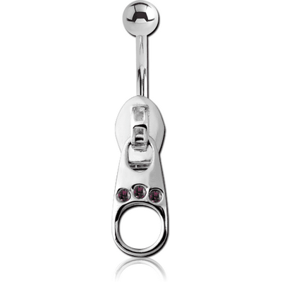 SILVER JEWELED FASHION NAVEL BANANA