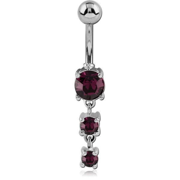 STERLING SILVER 925 JEWELLED NAVEL BANANA