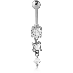 SILVER JEWELED FASHION NAVEL BANANA