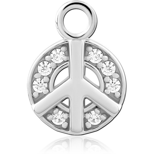 STERLING SILVER 925 JEWELED SLIDING CHARM FOR HINGED SEGMENT RING