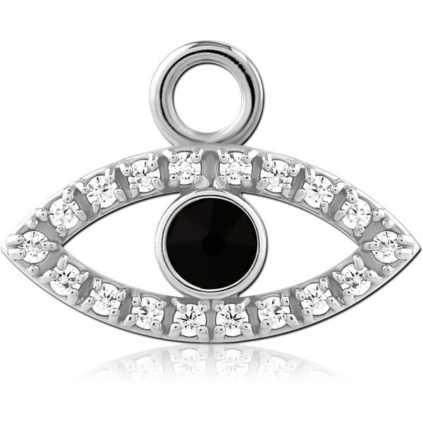 STERLING SILVER 925 JEWELED SLIDING CHARM FOR HINGED SEGMENT RING