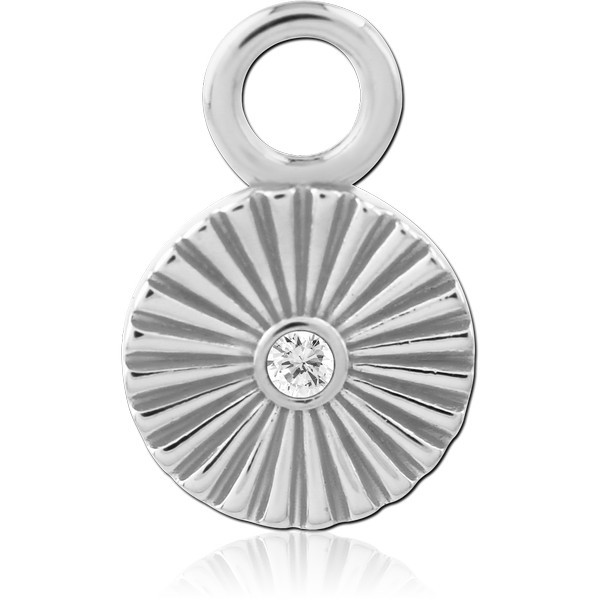 STERLING SILVER 925 JEWELED SLIDING CHARM FOR HINGED SEGMENT RING