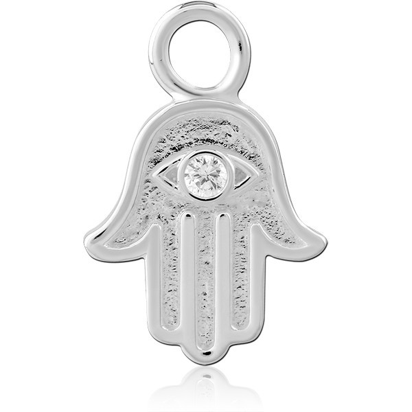 STERLING SILVER 925 JEWELED SLIDING CHARM FOR HINGED SEGMENT RING