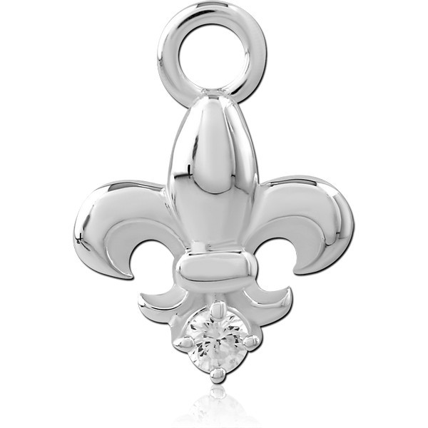 STERLING SILVER 925 JEWELED SLIDING CHARM FOR HINGED SEGMENT RING