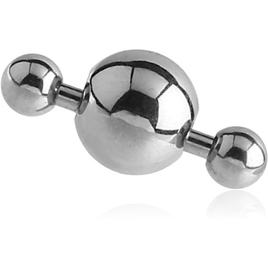 POLISHED BARBELL SPINNER LARGE CENTER BEAD WITH SMALL BALL ENDS