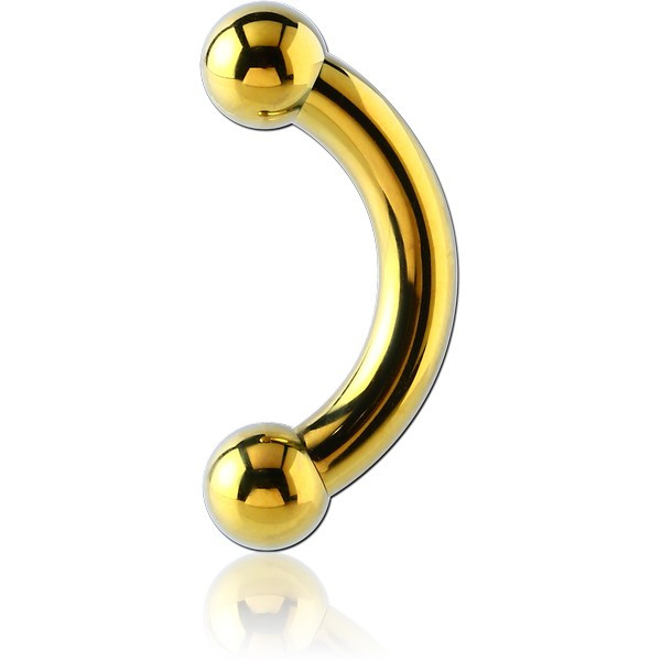 ANODISED TITANIUM INTERNALLY THREADED CURVED BARBELL