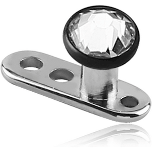 TITANIUM INTERNALLY THREADED DERMAL ANCHOR WITH BLACKLINE TITANIUM JEWELED DISC