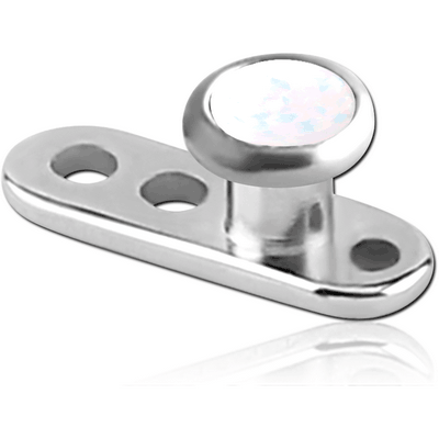 TITANIUM INTERNALLY THREADED DERMAL ANCHOR WITH SYNTHETIC OPAL JEWELLED DISC