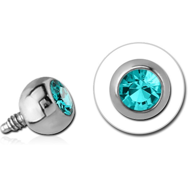 TITANIUM SWAROVSKI CRYSTAL JEWELLED MICRO BALL FOR 1.2MM INTERNALLY THREADED PINS