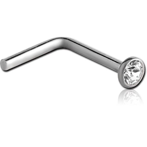 TITANIUM OPTIMA CRYSTAL JEWELED 90 DEGREE NOSE STUD