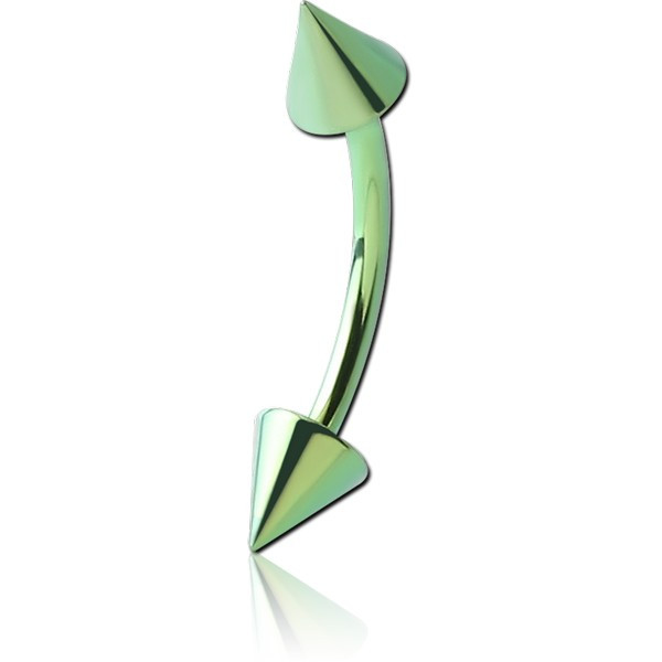 ANODISED TITANIUM CURVED MICRO BARBELL WITH CONES