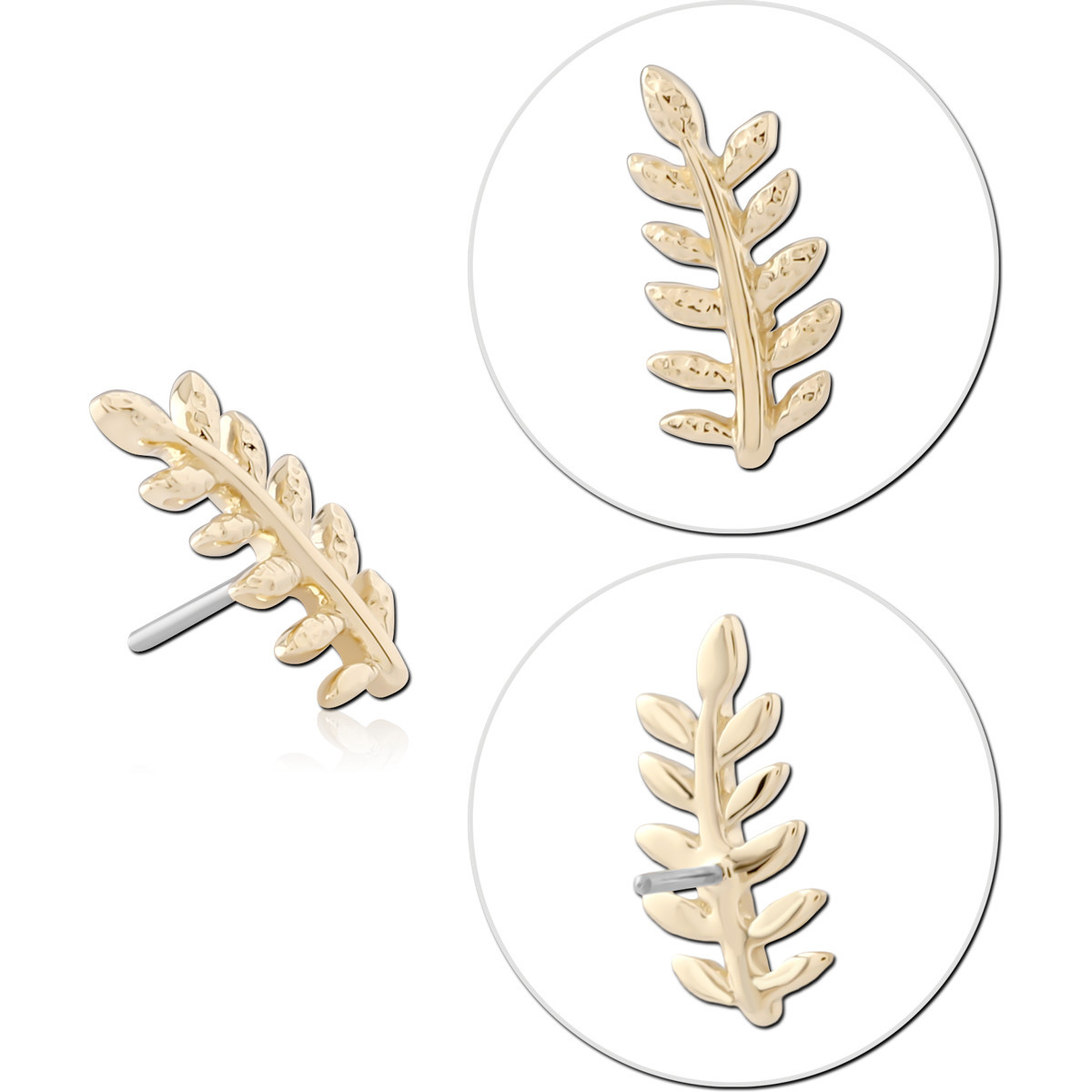 14K YELLOW GOLD ATTACHMENT TITANIUM THREADLESS PIN