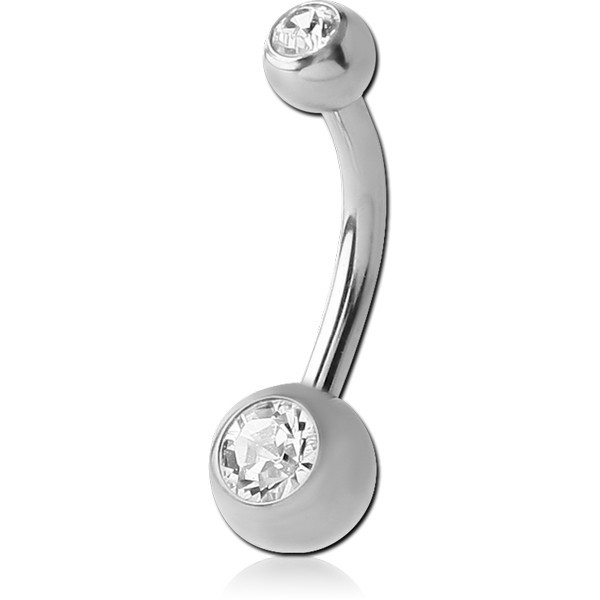 TITANIUM DOUBLE VALUE JEWELLED MINI NAVEL BANANA
