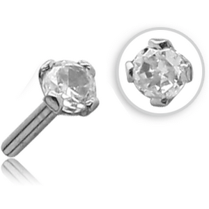 18K WHITE GOLD PRONG SET JEWELED ATTACHMENT FOR BIOFLEX INTERNAL LABRET