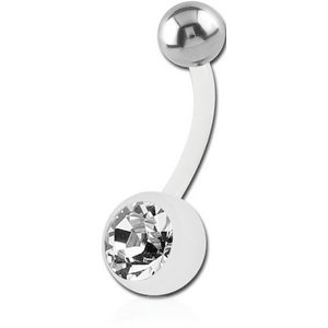 BIOFLEX JEWELED NAVEL BANANA WITH STEEL BALL