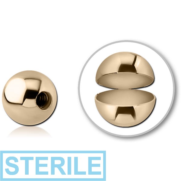 STERILE 14K GOLD HOLLOW BALL