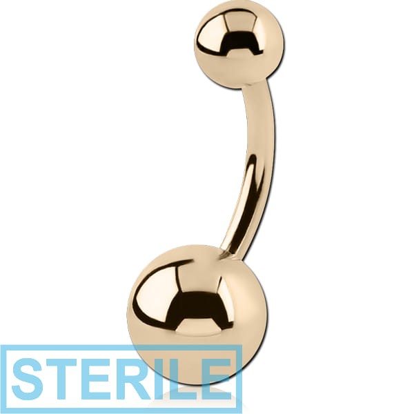 STERILE 14K GOLD NAVEL BANANA