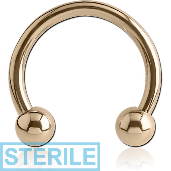 STERILE 14K GOLD CIRCULAR BARBELL