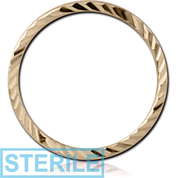 STERILE 14K GOLD SEAMLESS RING WITH DIAMOND CUTTING