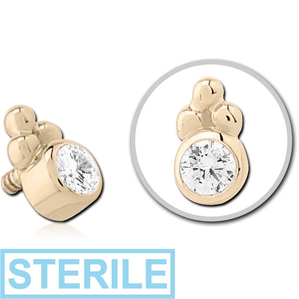 STERILE 14K GOLD JEWELLED ATTACHMENT FOR 1.2MM INTERNALLY THREADED PINS