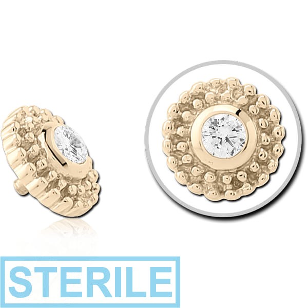 STERILE 14K GOLD JEWELLED ATTACHMENT FOR 1.2MM INTERNALLY THREADED PINS