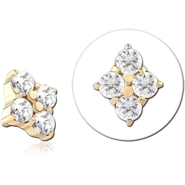 STERILE 14K GOLD JEWELLED ATTACHMENT FOR 1.2MM INTERNALLY THREADED PINS
