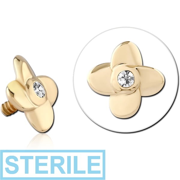 STERILE 14K GOLD JEWELLED ATTACHMENT FOR 1.2MM INTERNALLY THREADED PINS