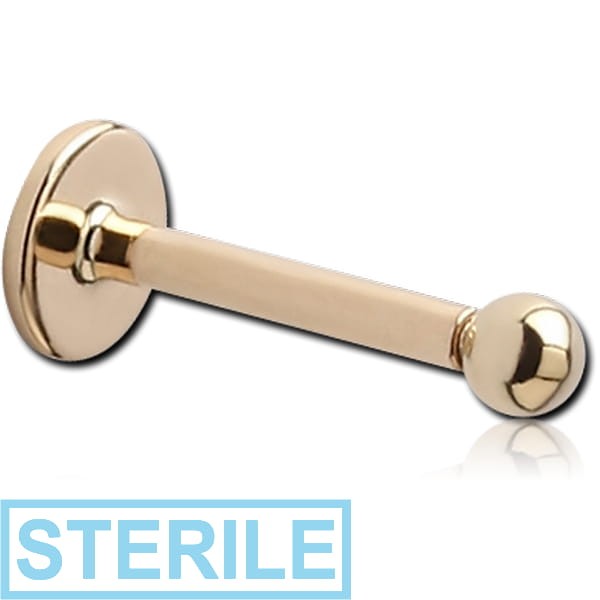STERILE 14K GOLD INTERNALLY THREADED MICRO LABRET