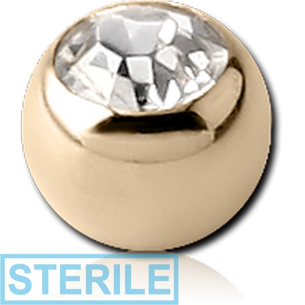 STERILE 14K GOLD HIGH END CRYSTAL JEWELLED BALL