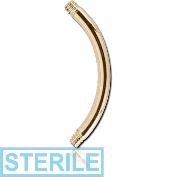 STERILE 14K GOLD CURVED MICRO BARBELL PIN