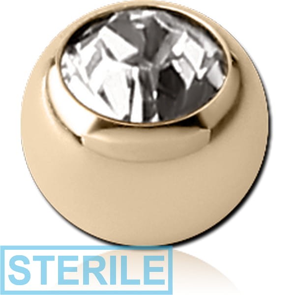 STERILE 14K GOLD PREMIUM CRYSTAL JEWELLED MICRO BALL
