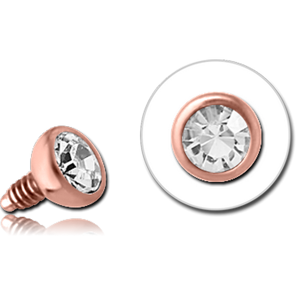 14K ROSE GOLD JEWELLED BALL FOR 1.2MM INTERNALLY THREADED PINS
