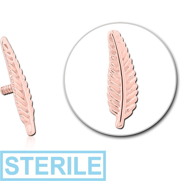 STERILE 14K ROSE GOLD ATTACHMENT FOR 1.2MM INTERNALLY THREADED PINS