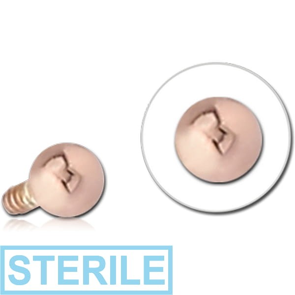 STERILE 14K ROSE GOLD ATTACHMENT FOR 1.2MM INTERNALLY THREADED PINS