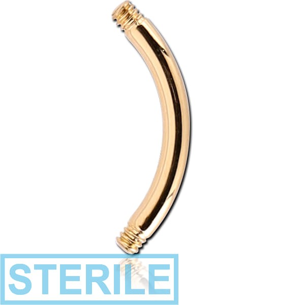 STERILE 18K GOLD CURVED BARBELL PIN