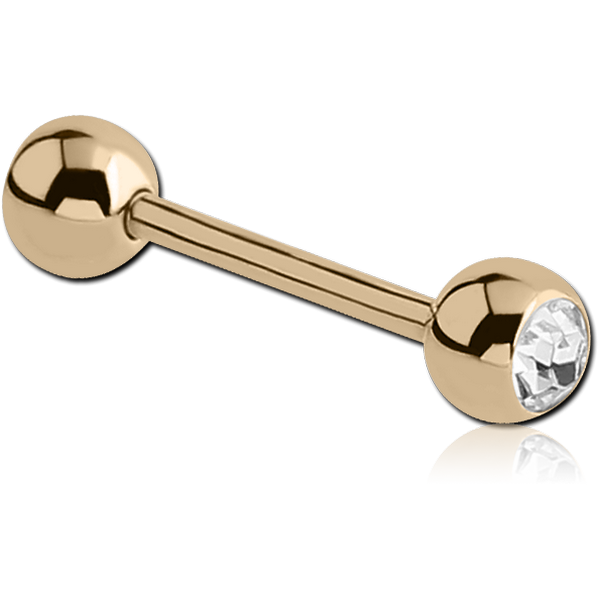 18K GOLD DOUBLE JEWELLED MICRO BARBELL