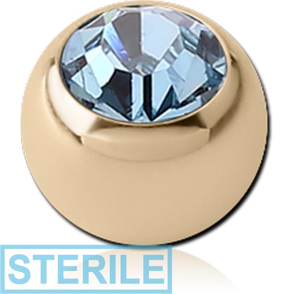 STERILE 18K GOLD MICRO PREMIUM CRYSTAL JEWELLED BALL