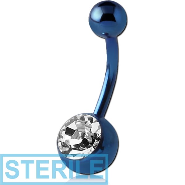 STERILE ANODISED SURGICAL STEEL JEWELLED NAVEL BANANA