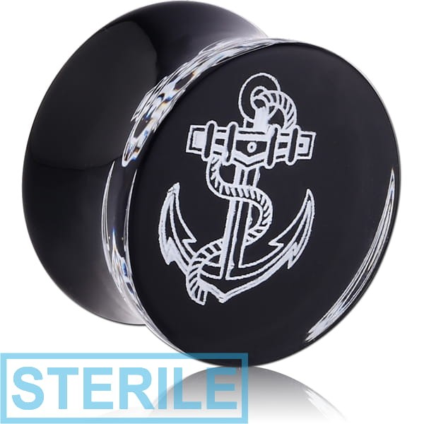 STERILE UV ACRYLIC DOUBLE FLARED PLUG WITH INLAID DESIGN