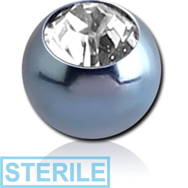 STERILE ANODISED SURGICAL STEEL HIGH END CRYSTAL JEWELLED MICRO BALL