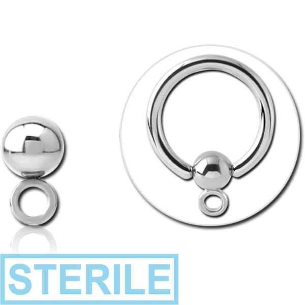 STERILE SURGICAL STEEL BALL FOR BALL CLOSURE RING WITH HOOP