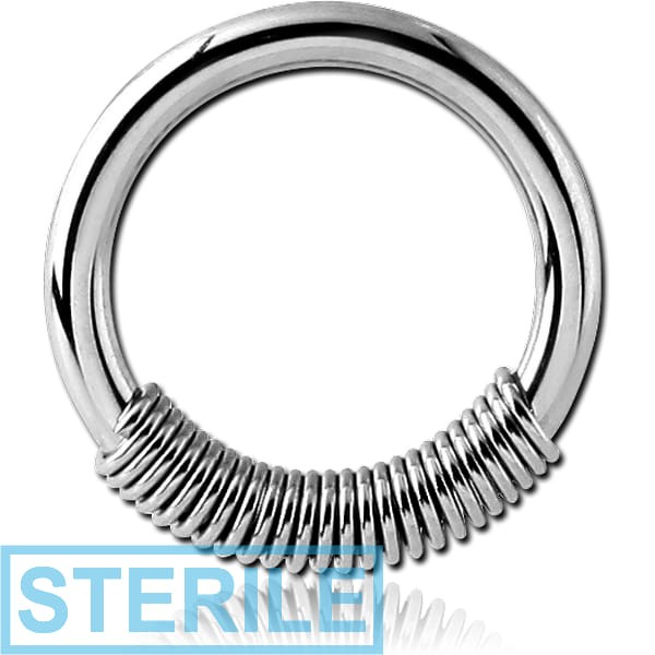 STERILE SURGICAL STEEL SPRING CLOSURE RING