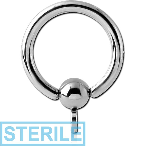 STERILE SURGICAL STEEL BALL CLOSURE RING WITH HOOP