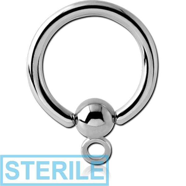 STERILE SURGICAL STEEL BALL CLOSURE RING WITH HOOP