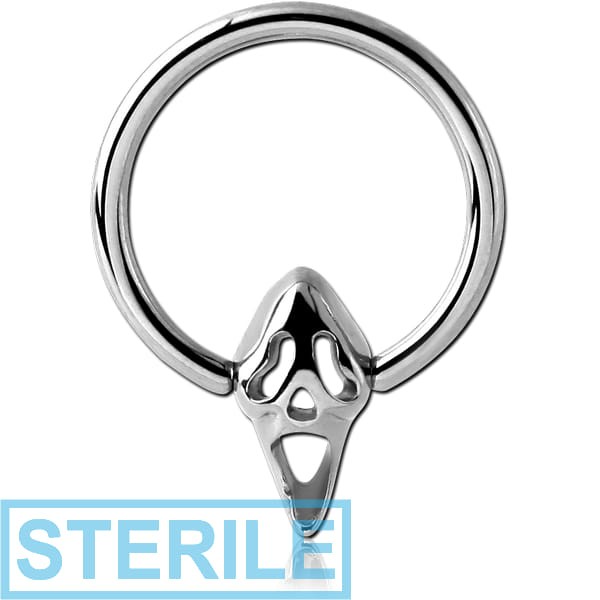 STERILE SURGICAL STEEL BALL CLOSURE RING WITH ATTACHMENT - SCREAM