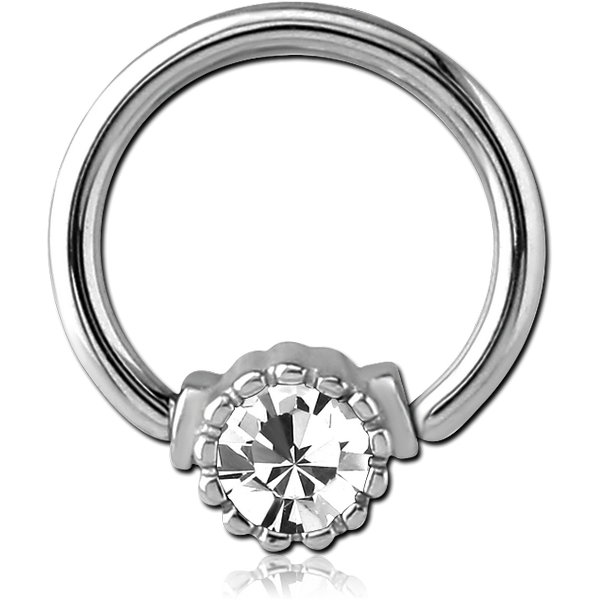 SURGICAL STEEL JEWELED BALL CLOSURE RING